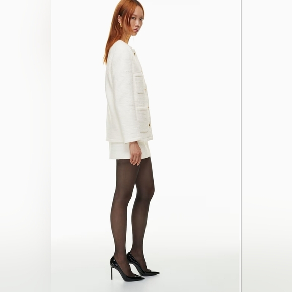 Aritzia Babaton Celebration Tweed Jacket White Quiet Luxury Preppy Workwear 2XS - Picture 4 of 12